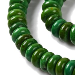 Howlith, gef�rbt, ganze Perlenkette, gr�n, Rondelle, 6,5x3 mm, 125 Stck