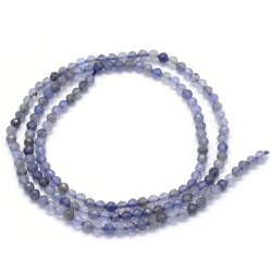 Iolith, ganzer Strang, runde facettierte Perle, blau, 2 mm. 160 Stk.
