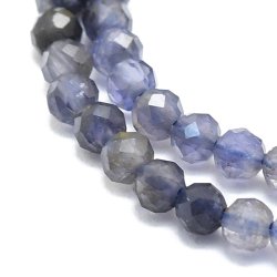 Iolith, ganzer Strang, runde facettierte Perle, blau, 4,5 mm. ca. 95 Stk.