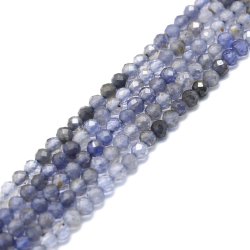 Iolith, ganzer Strang, runde facettierte Perle, blau, 4,5 mm. ca. 95 Stk.