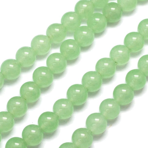 Jade-Perle, imitat, hell-gelbgr&uuml;n, rund, 12 mm, 6 Stk.