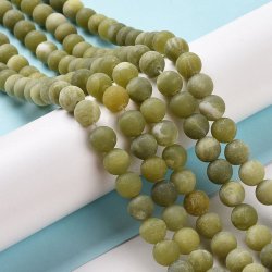 Taiwan-Jade, gr�n, rund matt, 8 mm, 1 Strang, ca. 46 Perlen