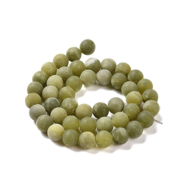 Taiwan-Jade, gr�n, rund matt, 8 mm, 1 Strang, ca. 46 Perlen
