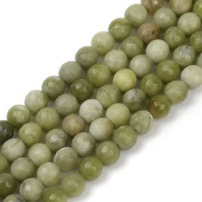 Taiwan-Jade, gr�n, rund facettiert, 6 mm, 1 Strang, ca. 62 Perlen