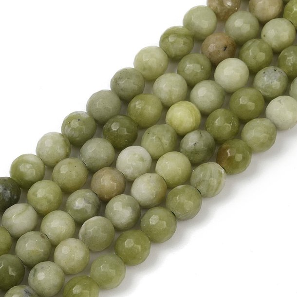 Taiwan-Jade, gr�n, rund facettiert, 6 mm, 1 Strang, ca. 62 Perlen
