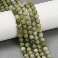 Taiwan-Jade, gr�n, rund facettiert, 6 mm, 1 Strang, ca. 62 Perlen