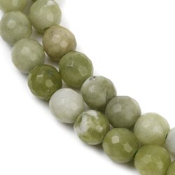 Taiwan-Jade, gr�n, rund facettiert, 6 mm, 1 Strang, ca. 62 Perlen