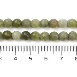 Taiwan-Jade, gr�n, rund facettiert, 6 mm, 1 Strang, ca. 62 Perlen