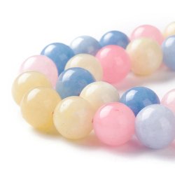 Jade-Perle, gefrbt, gemischte helle farben, rund, 10 mm, 6 Stk.