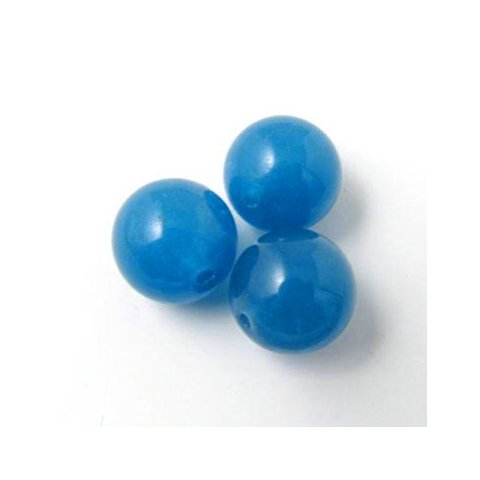 Jade-Perle, blau, rund, 12 mm, 6 Stk.