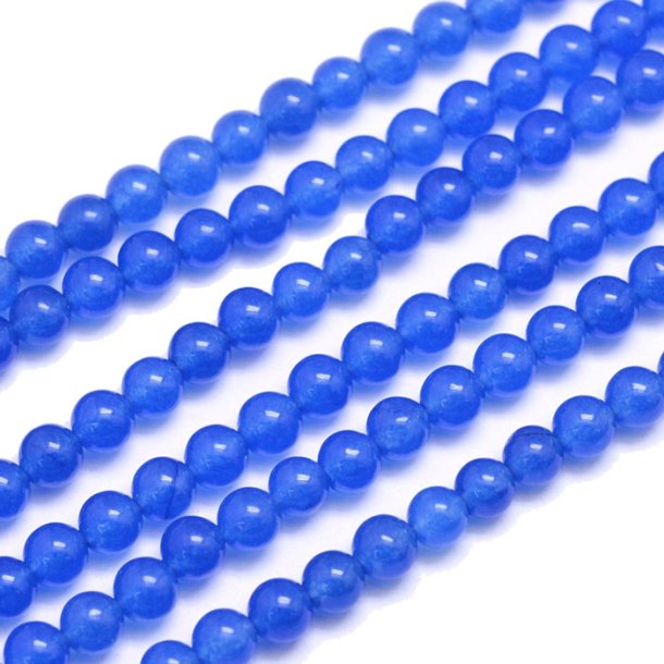 Jade bead, dyed, blue, round, diameter 4mm, 10pcs.