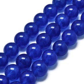 Jade bead, whole strand, dark/ultramarine blue, round, 14mm, 27pcs.
