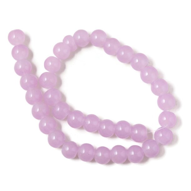 Jade bead, imitation, whole strand, light violet, round, 12mm. 33pcs.