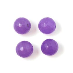 Jadeperle, facettiert, ganzer Strang, zwischen lila, rund, 10 mm, 39 Stk