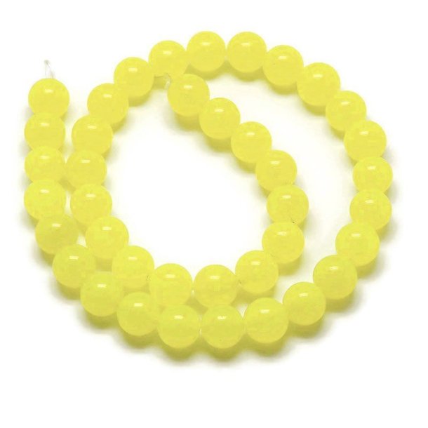 Jade bead, full strand, yellow, round, 6mm, 64pcs