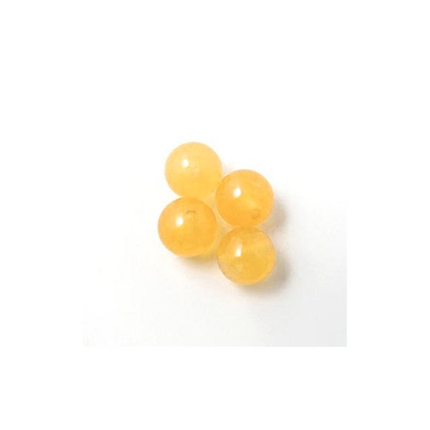 Jade bead, honey yellow, round, 4mm, 20pcs.