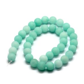 Candy Jade perle, hel streng, mat turkis, rund, 8 mm., ca. 48 stk