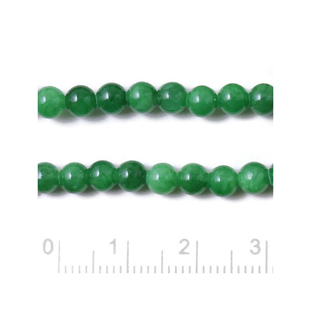 Candy-Jade, rund, dunkel-gr�n, Durchmesser 4 mm, 20 Stk.