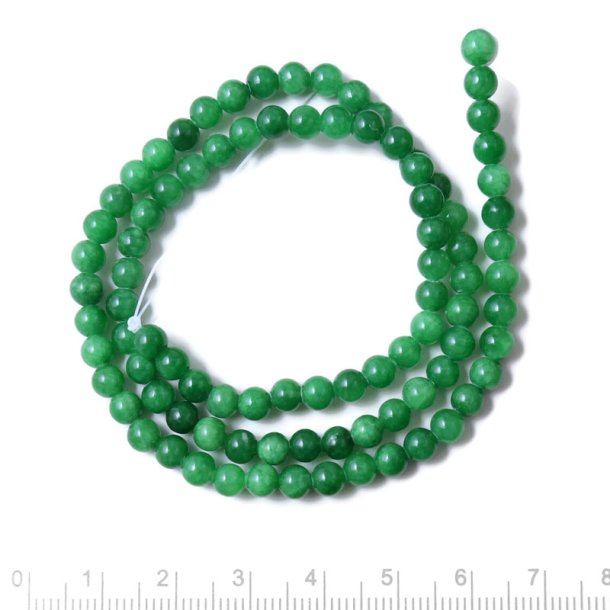 Candy-Jade, ganzer Strang, rund, dunkel-gr�n, 4 mm, ca. 94 Stk.