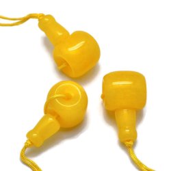 Jade, Guru-Perle, 3 L&ouml;cher, gelb, 21x11 mm, 1 Stk.