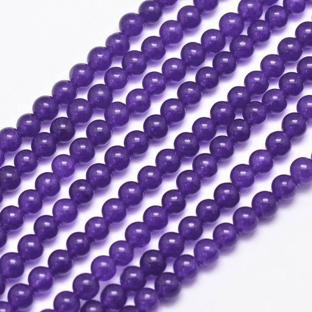 Jade bead, whole strand, coloured, purple, round, 4 mm, 90 pcs.