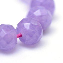 Gef&auml;rbte Jade, Rondellenf&ouml;rmig, facettiert, ganzer Strang, lila, 8x5 mm, ca. 70 Stk