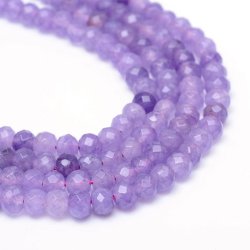 Gef&auml;rbte Jade, Rondellenf&ouml;rmig, facettiert, ganzer Strang, lila, 8x5 mm, ca. 70 Stk