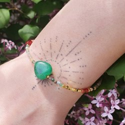 Jade Herz, Imitation, grnlich, 12x12 mm. 4 Stk.