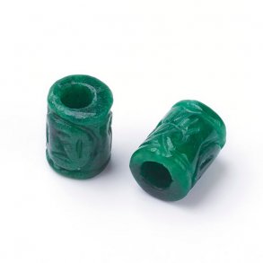 Echter Jade, Zylinderförmige Perle, 11x8,5 mm, ca. 4mm Lochgröße, 1 Stk.