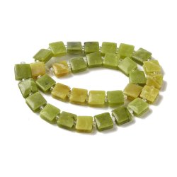 Taiwan jade, square bead for macram, light green, appx. 10x10x5 mm, 1 pc