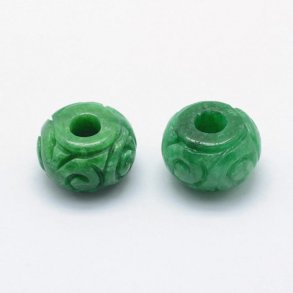 Echte Jade, flache runde Perle, grün, 16x11 mm. 1 Stk.
