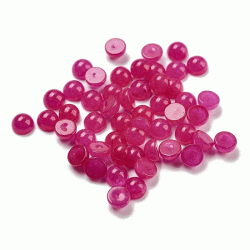 Jade-Cabochon (flache R&uuml;ckseite), rosa, farbig, rund, 4 mm, 2 Stk