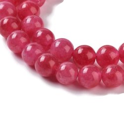 Candy Jade, halber Strang, kirschrot, runde Perle, 8 mm, ca. 23 stk