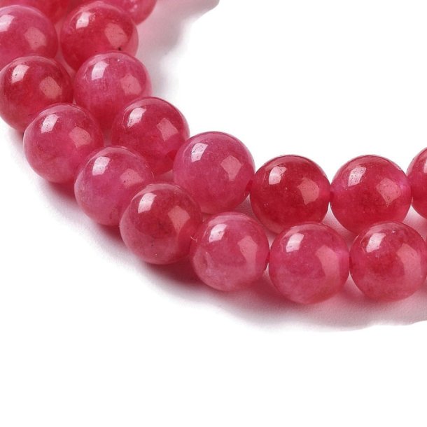 Candy jade, cerise-red, 8 mm, 6 pcs.
