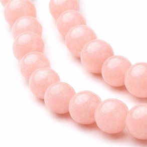 Candy-Jade, helles rosa, rund, Durchmesser 10 mm, 6 Stk.