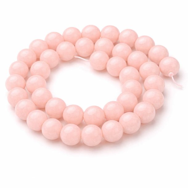 Candy jade, light pink, round beads, diameter 10mm, appx. 39pcs.