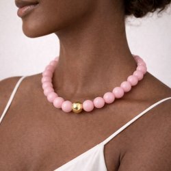 Candy-Jade, ganzer Strang, hellrosa, runde Perle, 12 mm, ca. 33 Stk