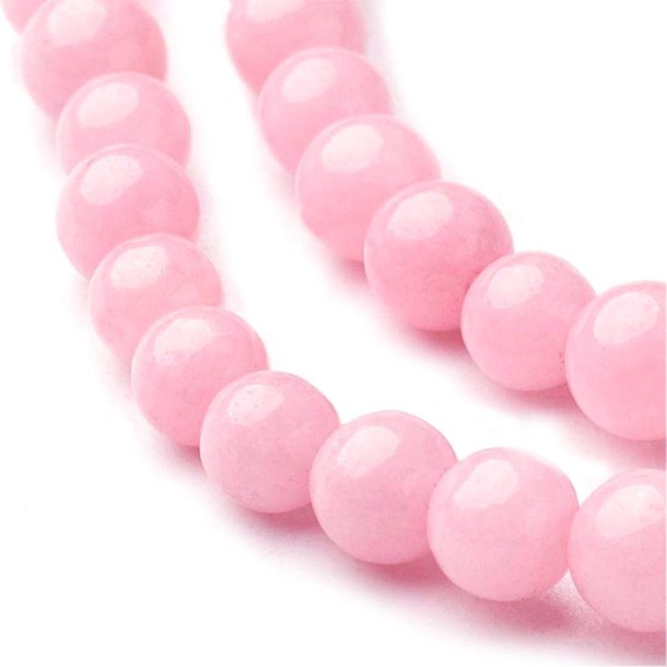 Candy-Jade, hellrosa, runde Perle, 12 mm, 6 Stk.