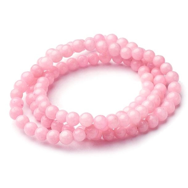 Candy jade, full strand, light rose, 4mm, 95pcs.