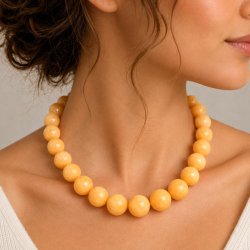 Candy-Jade, ganzer Strang, rund, goldgelb, 14 mm, 27 Stk.