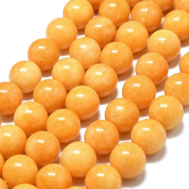 Candy-Jade, imitat, runde Perle, goldgelb, 14 mm, 6 Stk.