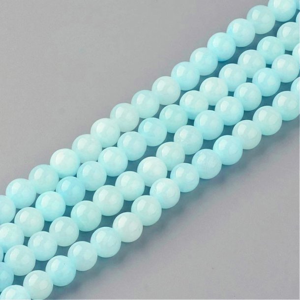 Candy jade, pale bluish turquoise, round bead, 4mm, 20pcs.