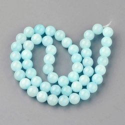 Candy-Jade, helles blaues t&uuml;rkis, runde perle, 4 mm, 20 Stk.