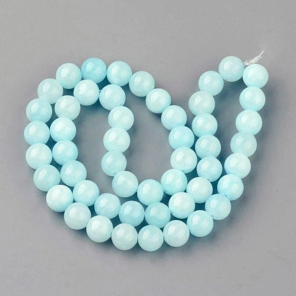 Candy jade, full strand, pale bluish turquoise, round bead, 4mm, 95pcs.