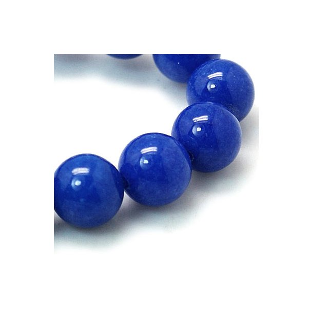 Candy jade, dyed, dark blue, diameter 12mm, 6 pcs