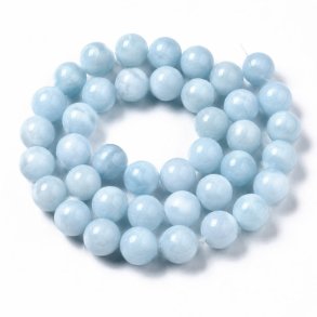 Candy-Jade, ganzer Strang, rund, helles himmelblau, 12 mm, ca. 32 Stk.