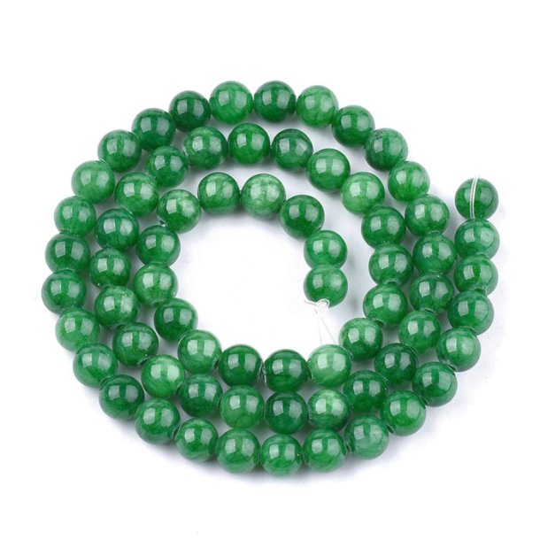 Candy jade, entire strand of beads, medium to dark green, round, 4mm, 90pcs