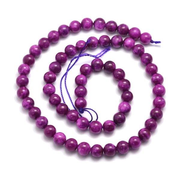 Sugilite jasper, lilac, entire strand of beads, lilac, round, 6mm. 65pcs