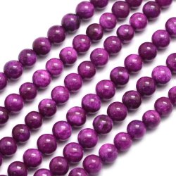 Sugilite jasper, imitation, lilac, round bead, 6mm. 10pcs.