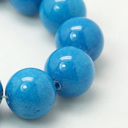 Candy jade, whole strand, round, turquoise blue, 6mm, ca. 65pcs.